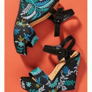 NWOT Paolo Mattei Hatteras Platform Wedge Sandals